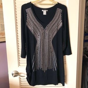 Alberto Makali Studded Knit Tunic - Black